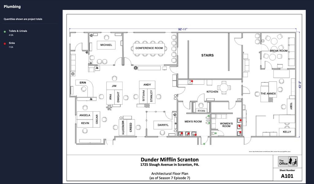 the office blueprint - wall layout