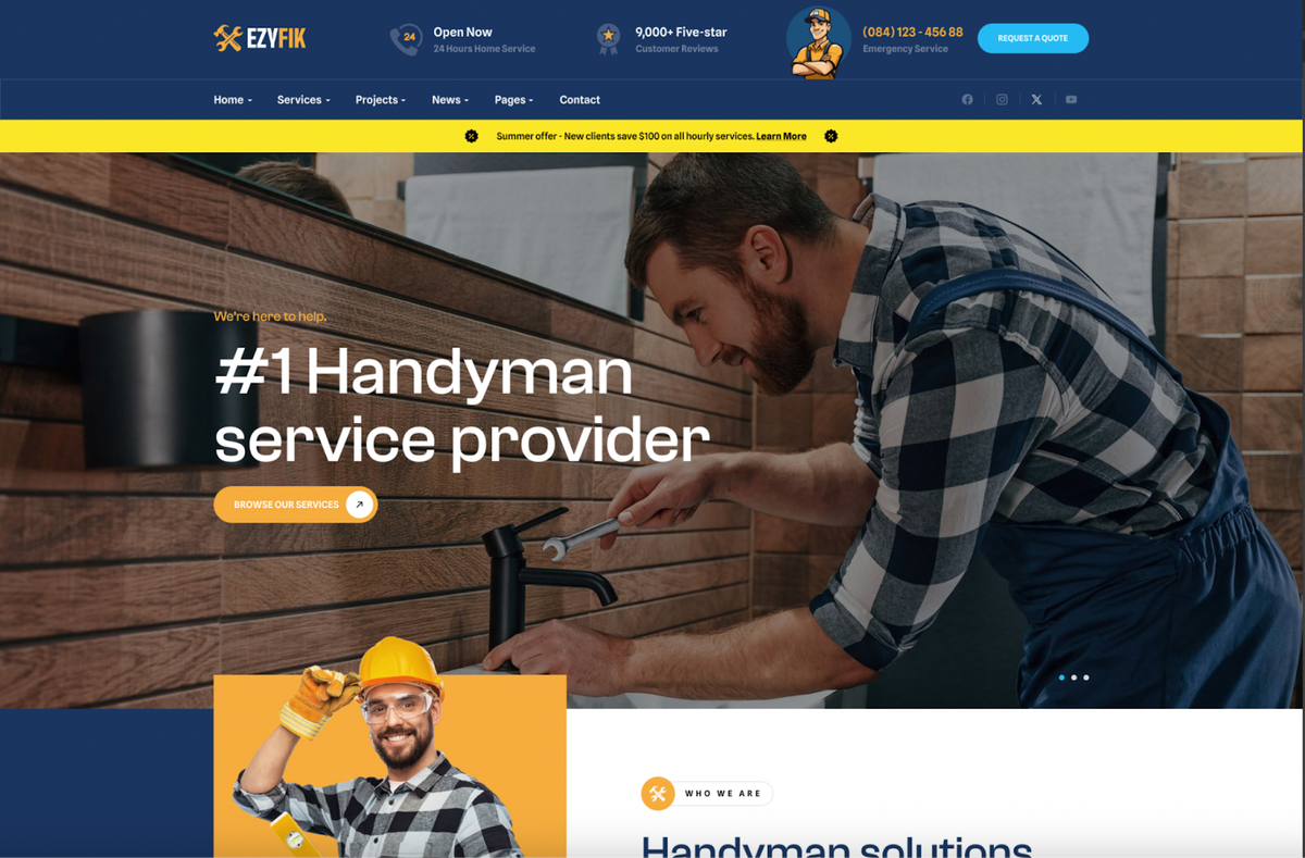 Example of a lead generation website for remodelers and handymen