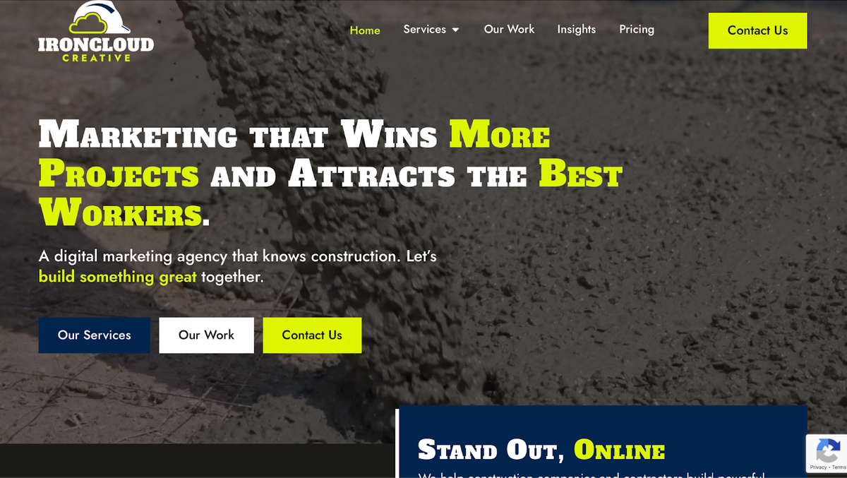 Ironcloud Creative marketing projects for construction contractors