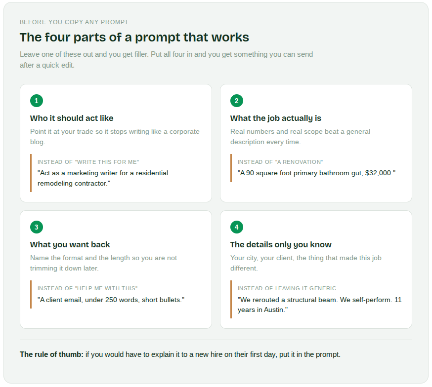 9 AI Prompts Every General Contractor Should Be Using Right Now