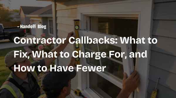 Contractor Callbacks: What to Fix, What to Charge For, and How to Have Fewer