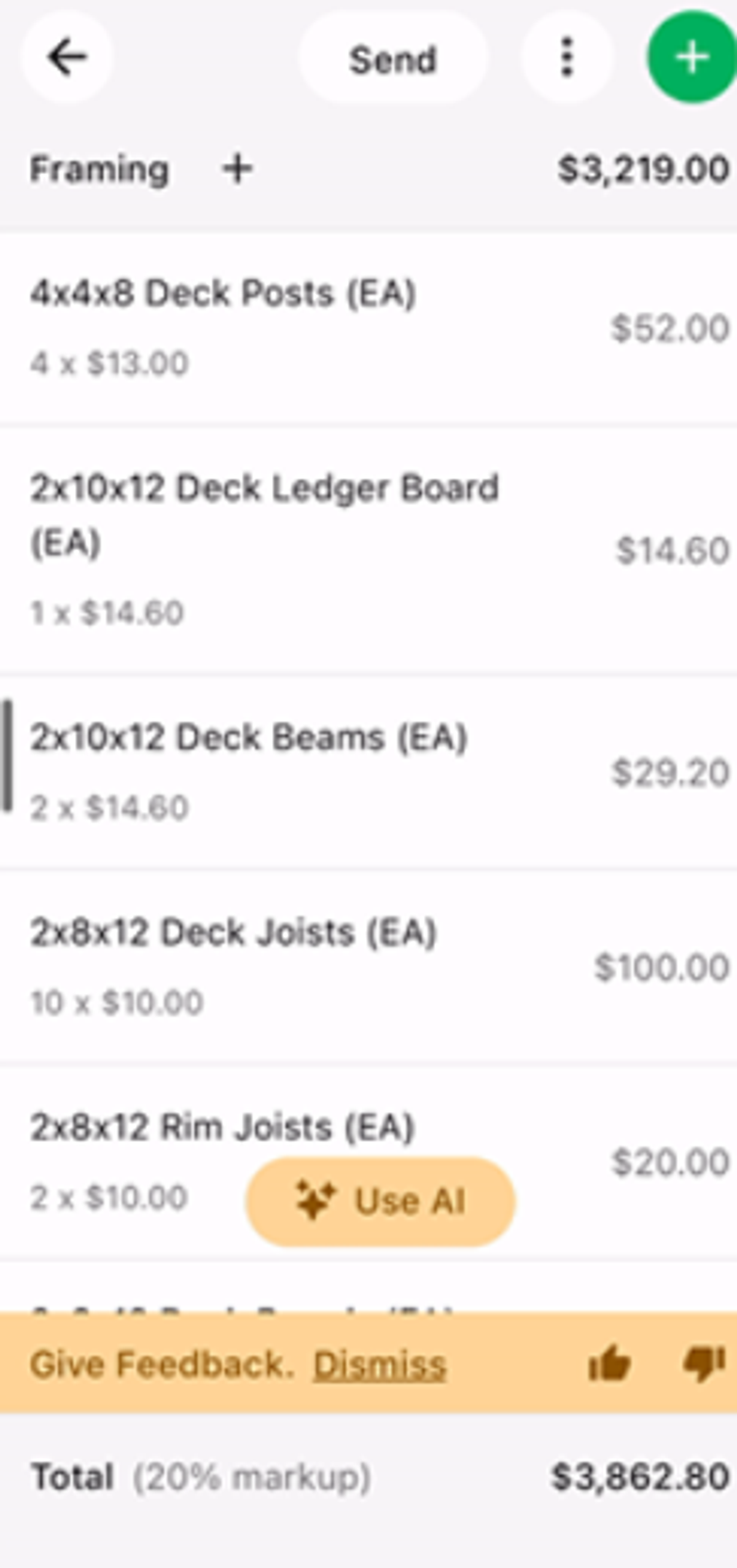 AI's detailed number breakdown