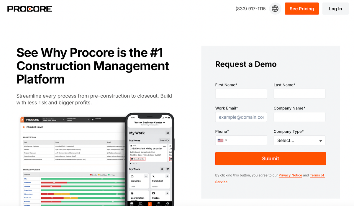 Use Procore for comprehensive construction management