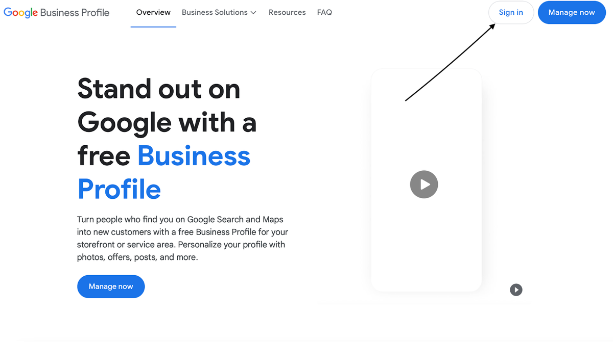 Google Business Profile Homepage
