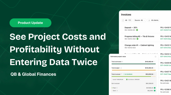 QB & Global Finances: See Project Costs and Profitability Without Entering Data Twice