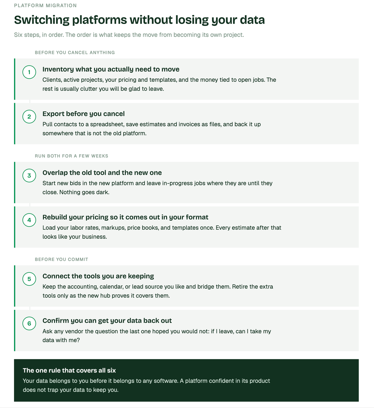 6 Steps to Switch Construction Software Without Losing Your Data