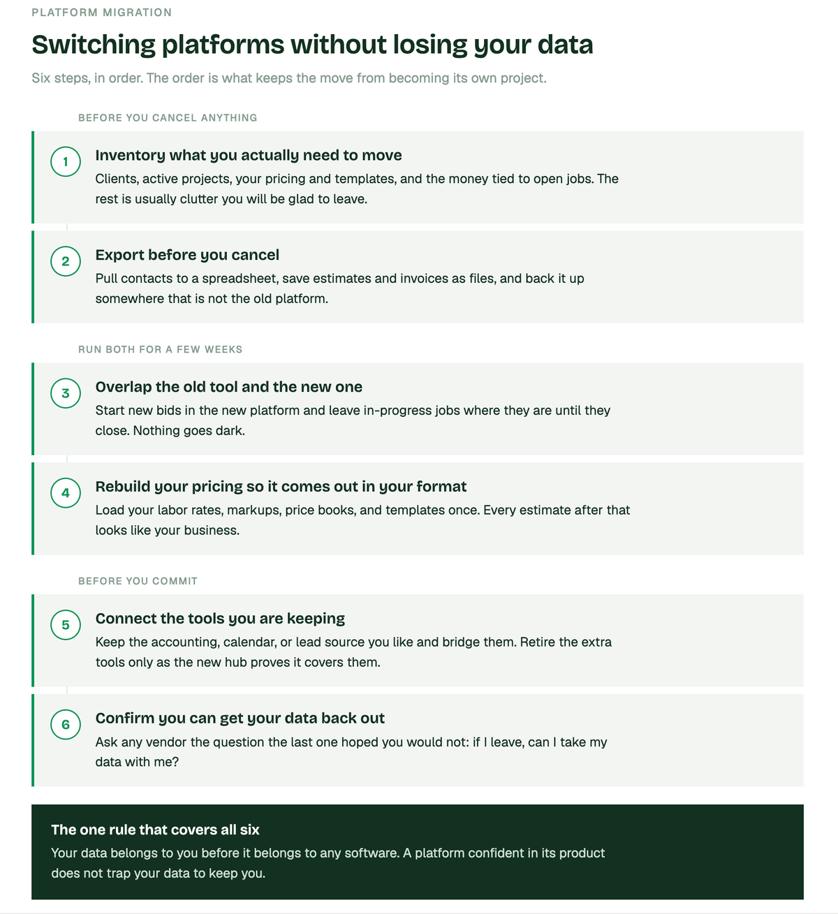 6 Steps to Switch Construction Software Without Losing Your Data