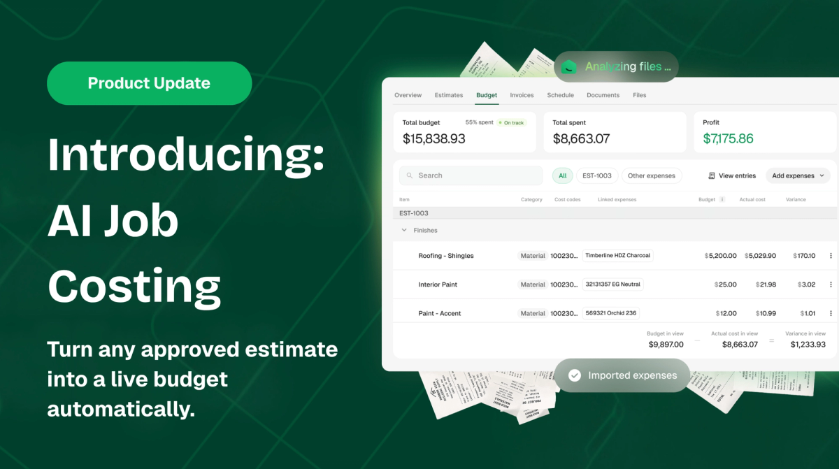 AI Job Costing: Your Approved Estimate Is Now a Live Project Budget