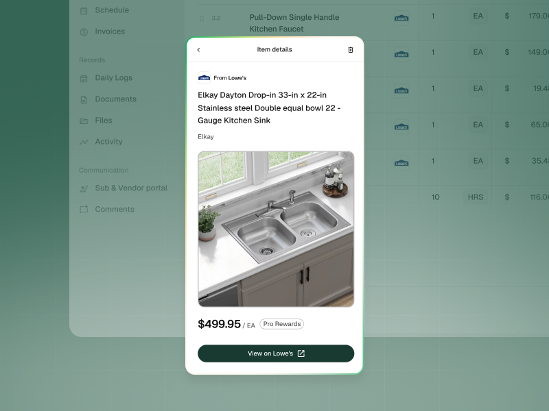 MyLowe’s Pro and Delta Faucet Pricing, Built Into Every Estimate