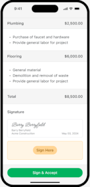 Screen recording for sending invoices on the go and collecting payments online