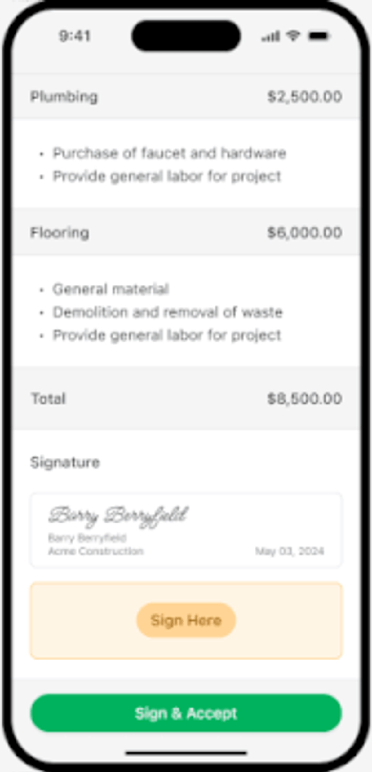 Screen recording for sending invoices on the go and collecting payments online