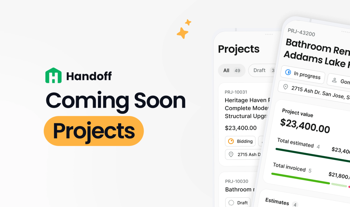 Coming Soon... Handoff Projects: All-in-one Construction Management Tool