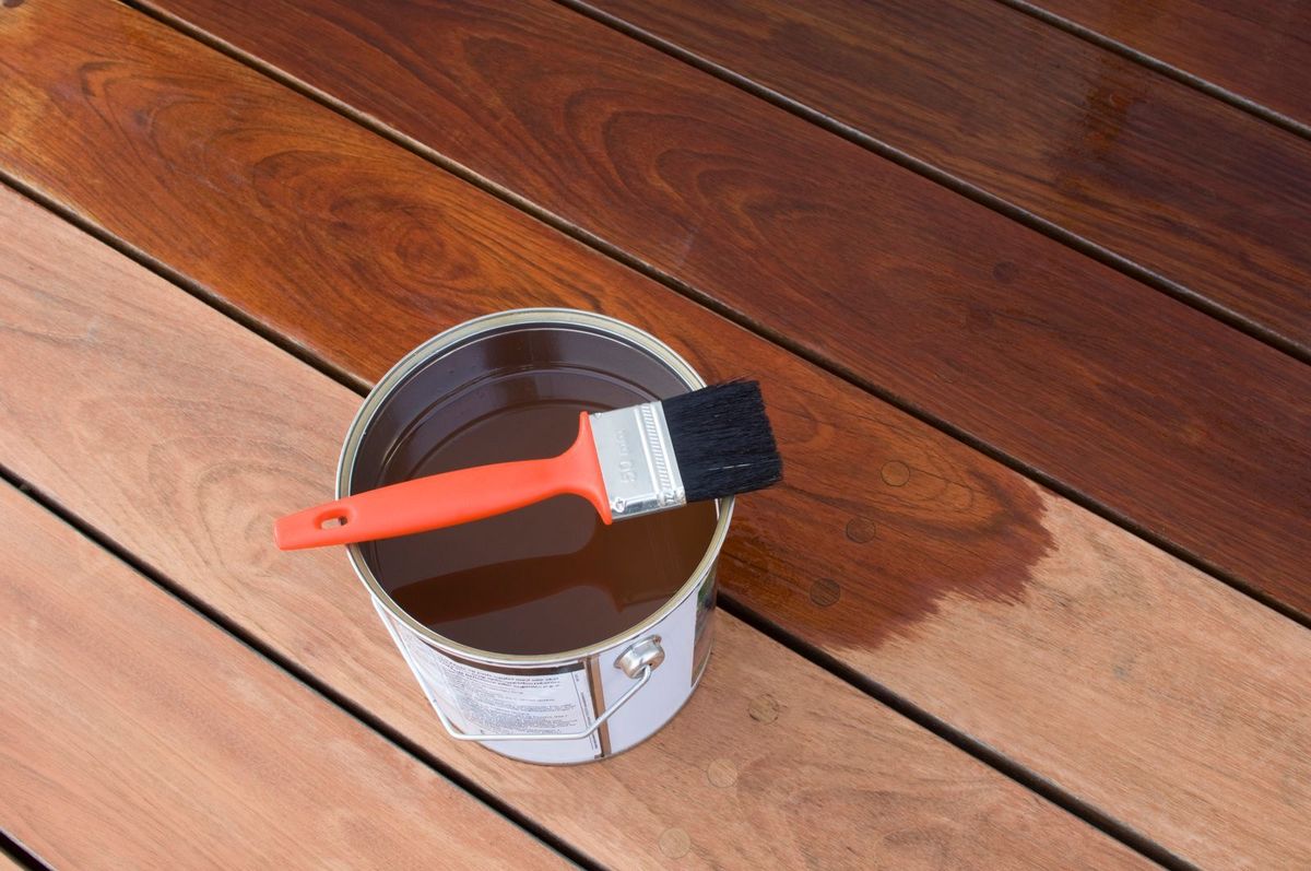 staining the wood on your deck