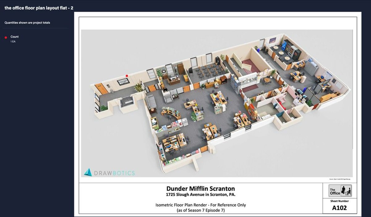 the office floorplan - 3d