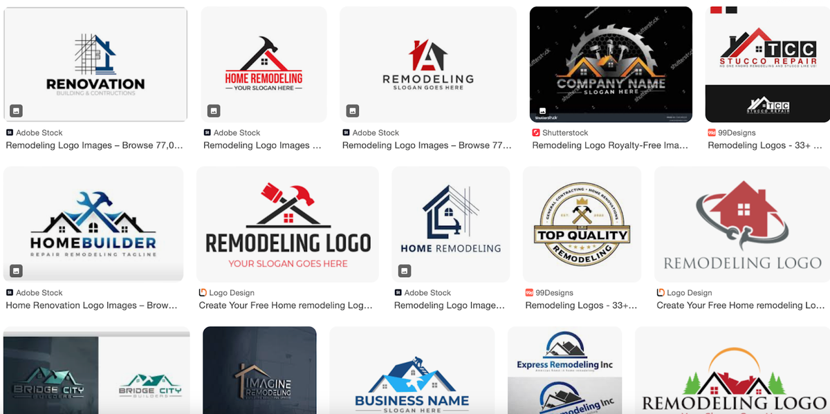 Examples of remodeling business logos
