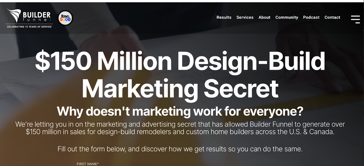 builder funnel marketing agency for general contractors