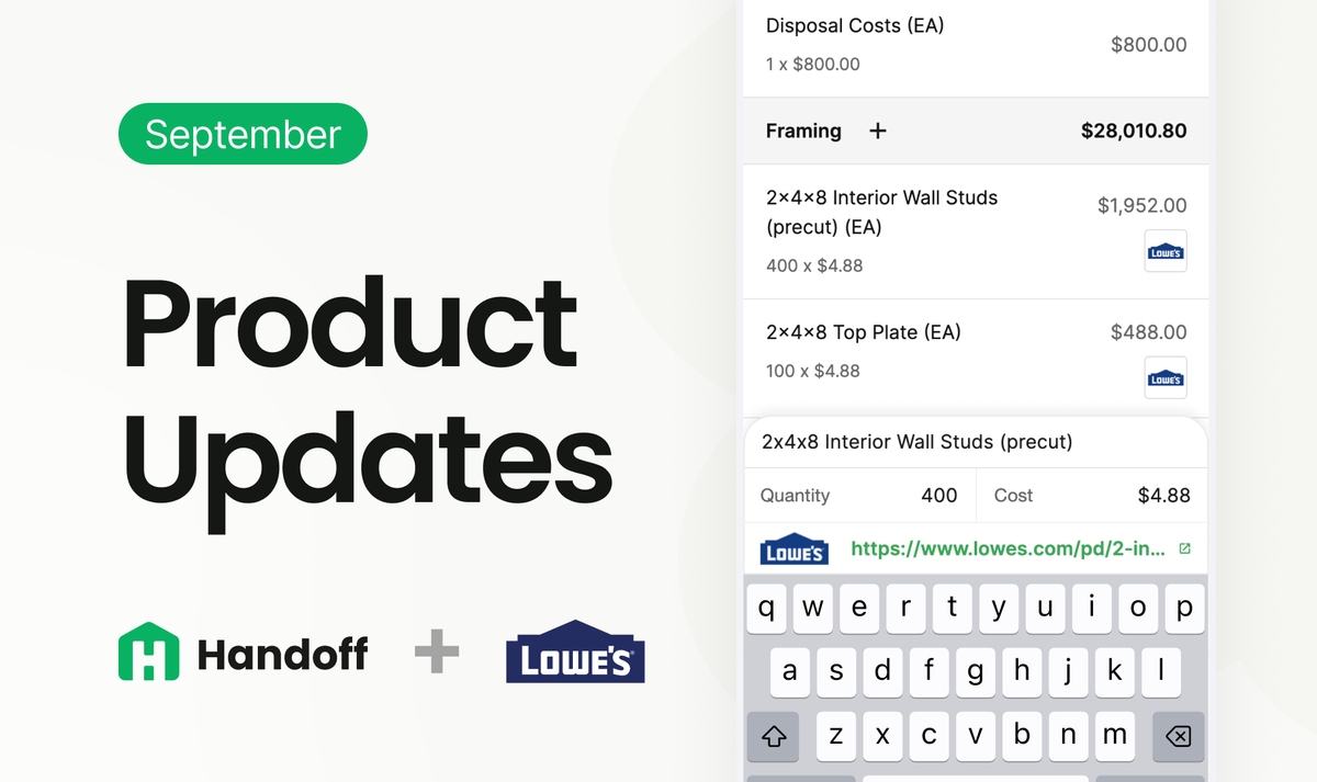Product Update: Lowe‚Äôs Pricing in Estimates