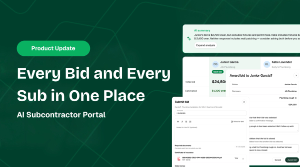 Subcontractor Portal: Every Bid and Every Sub in One Place