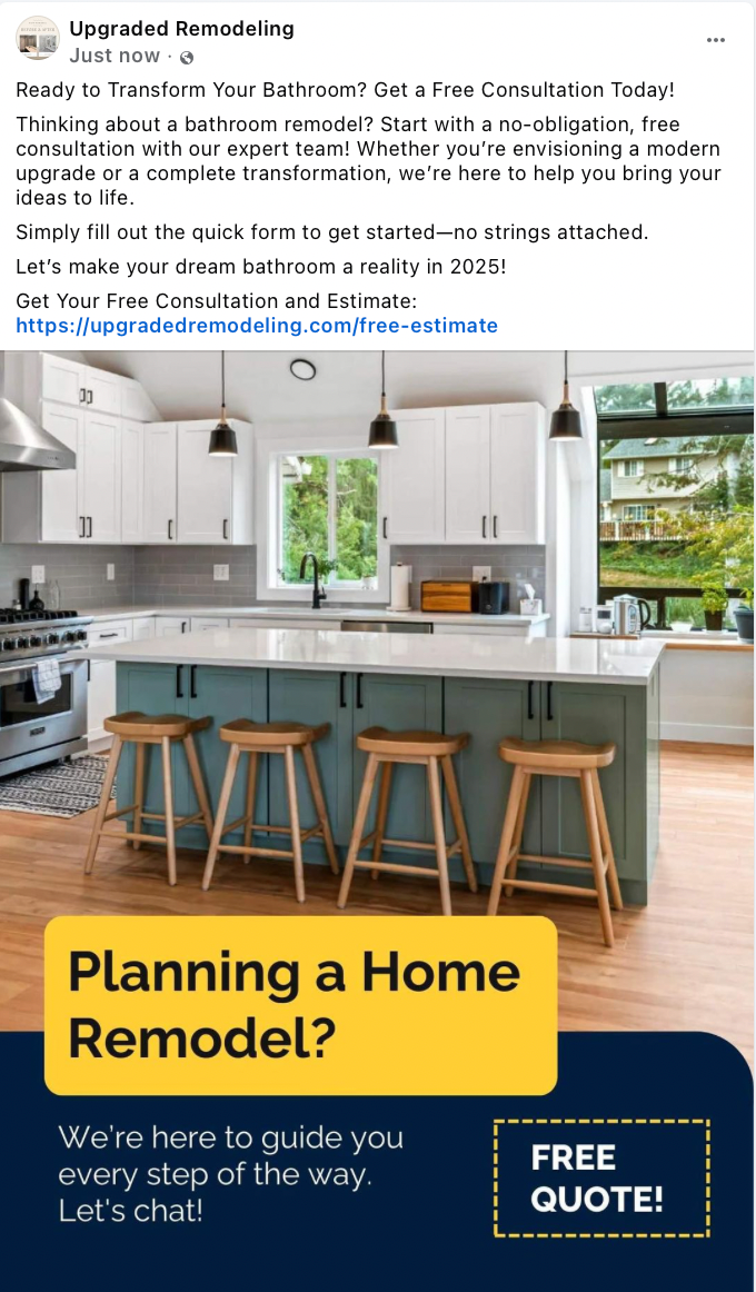 Free consultation facebook ad