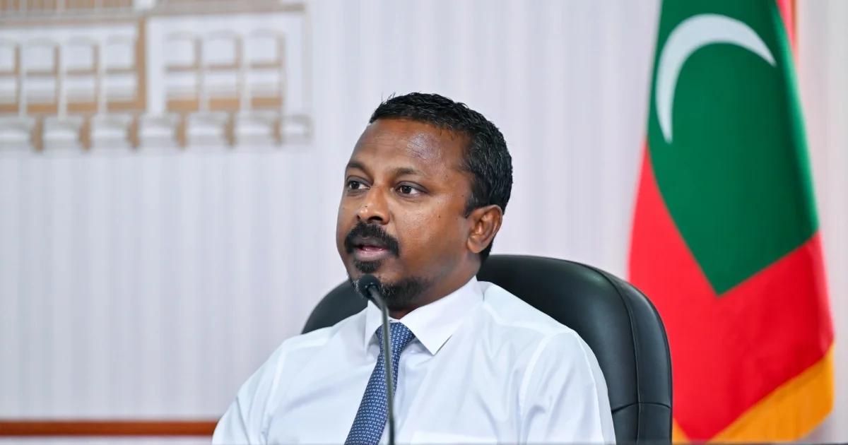 Attorney General Ahmed Usham at a Press Conference