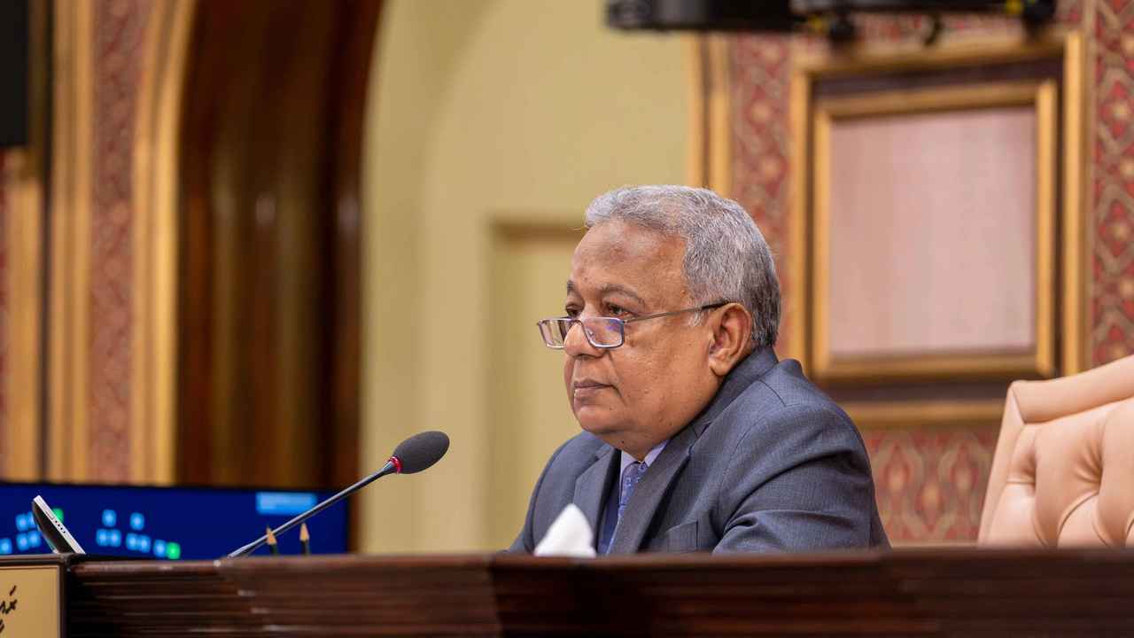 Deputy Speaker of the People’s Majlis, the Honourable Saleem MP, presiding over the opening sitting of Parliament’s second session.