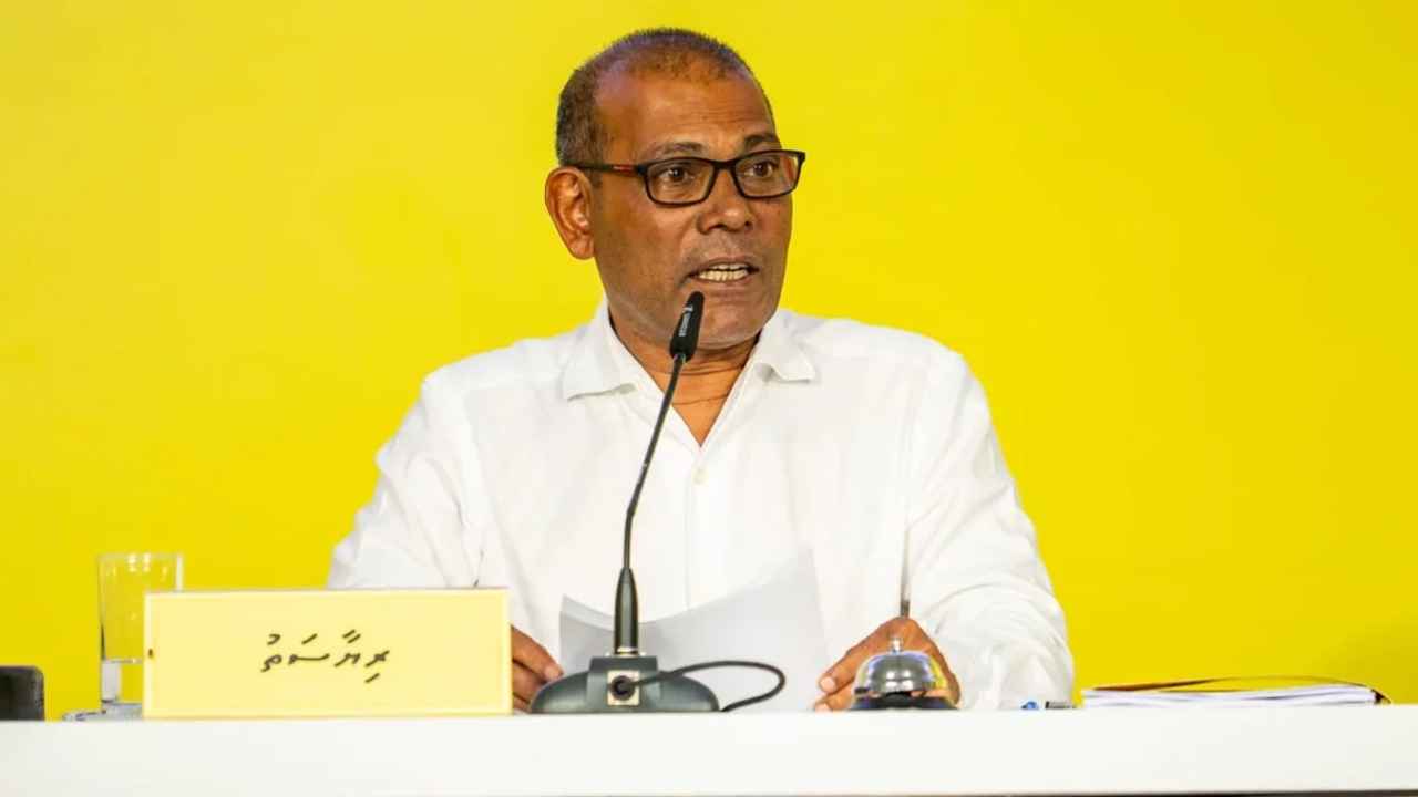 MDP Chairperson Mohamed Nasheed speaking at a Party Gathering