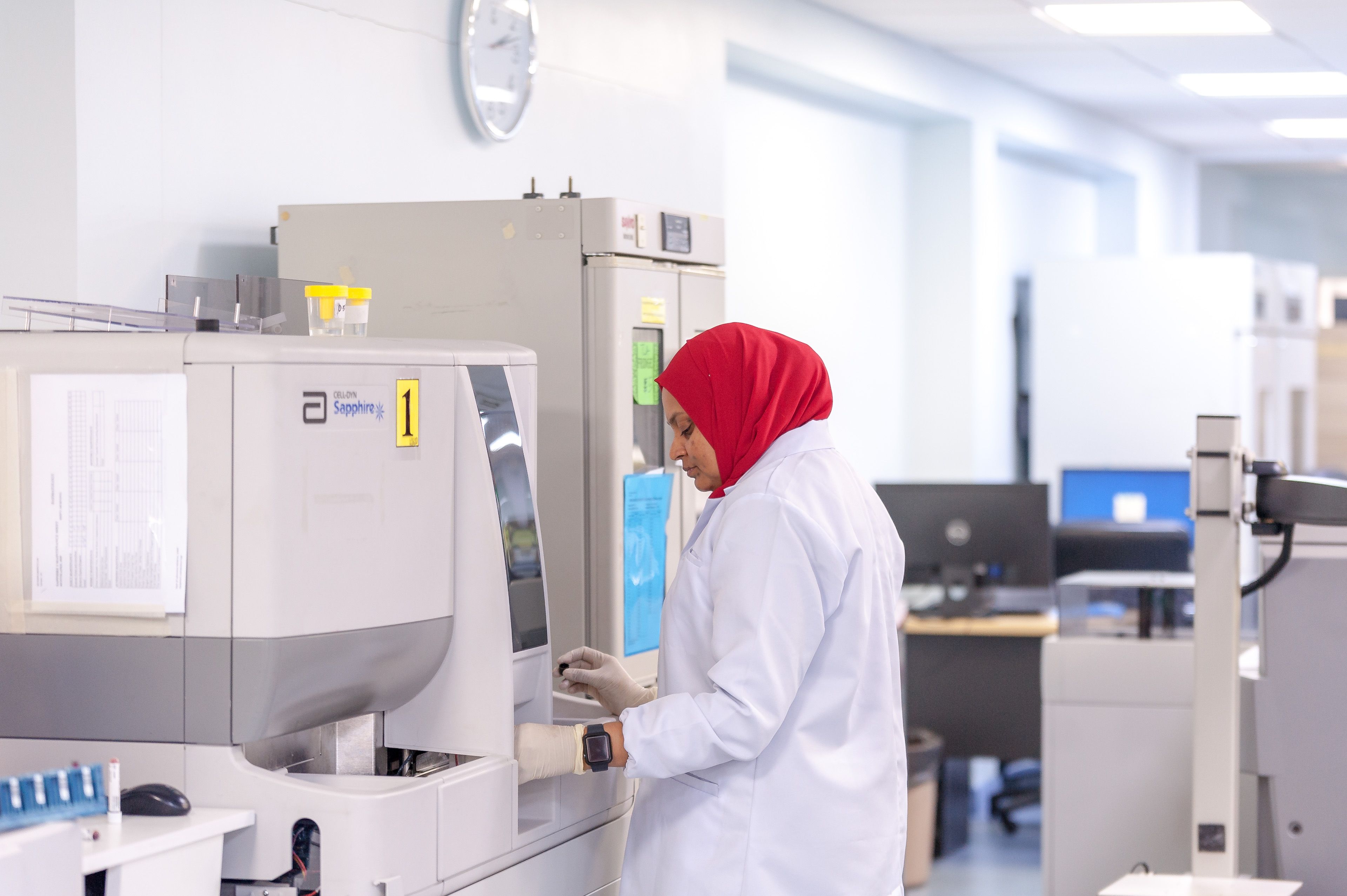 A lab technician working at a medical laboratory