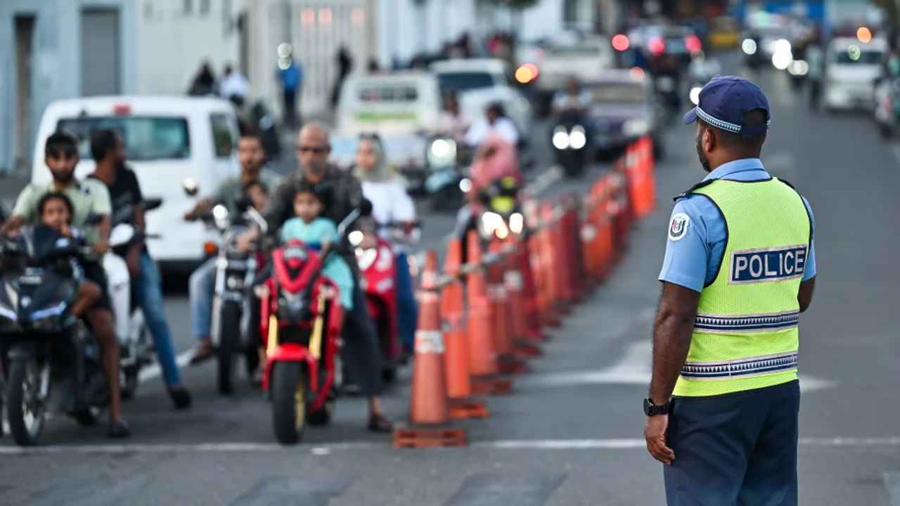 Traffic Police overseeing an intersection.