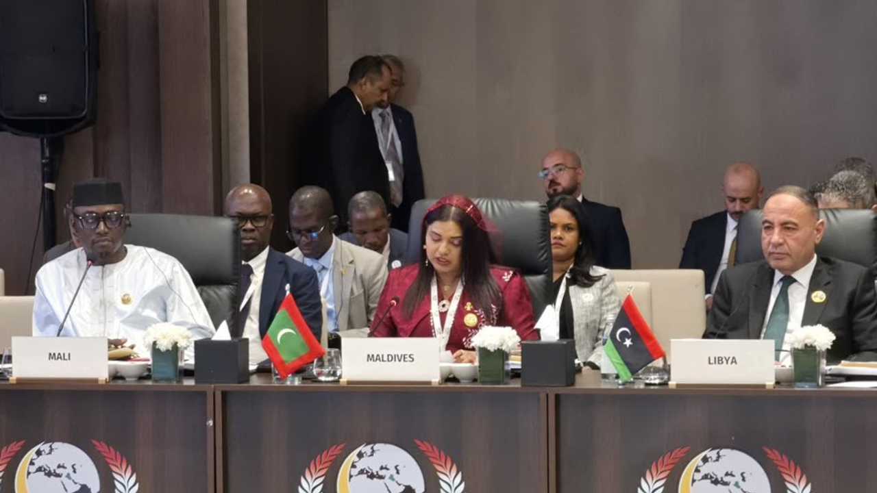 Photo published by PSM News with its report on the Maldives Foreign Minister at the 52nd OIC Council of Foreign Ministers in Baghdad