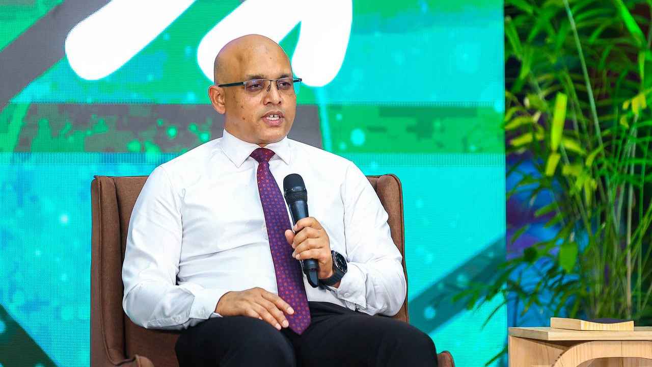 Lead photograph from PSM News' report on the Finance Minister's remarks at the Ahaa Forum