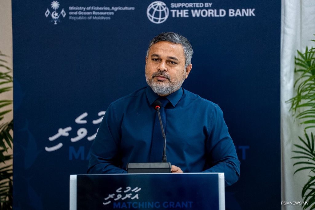 Minister Shiyam speaking at the launching of "Aaruveri" Grant programme aimed at fishery sector.