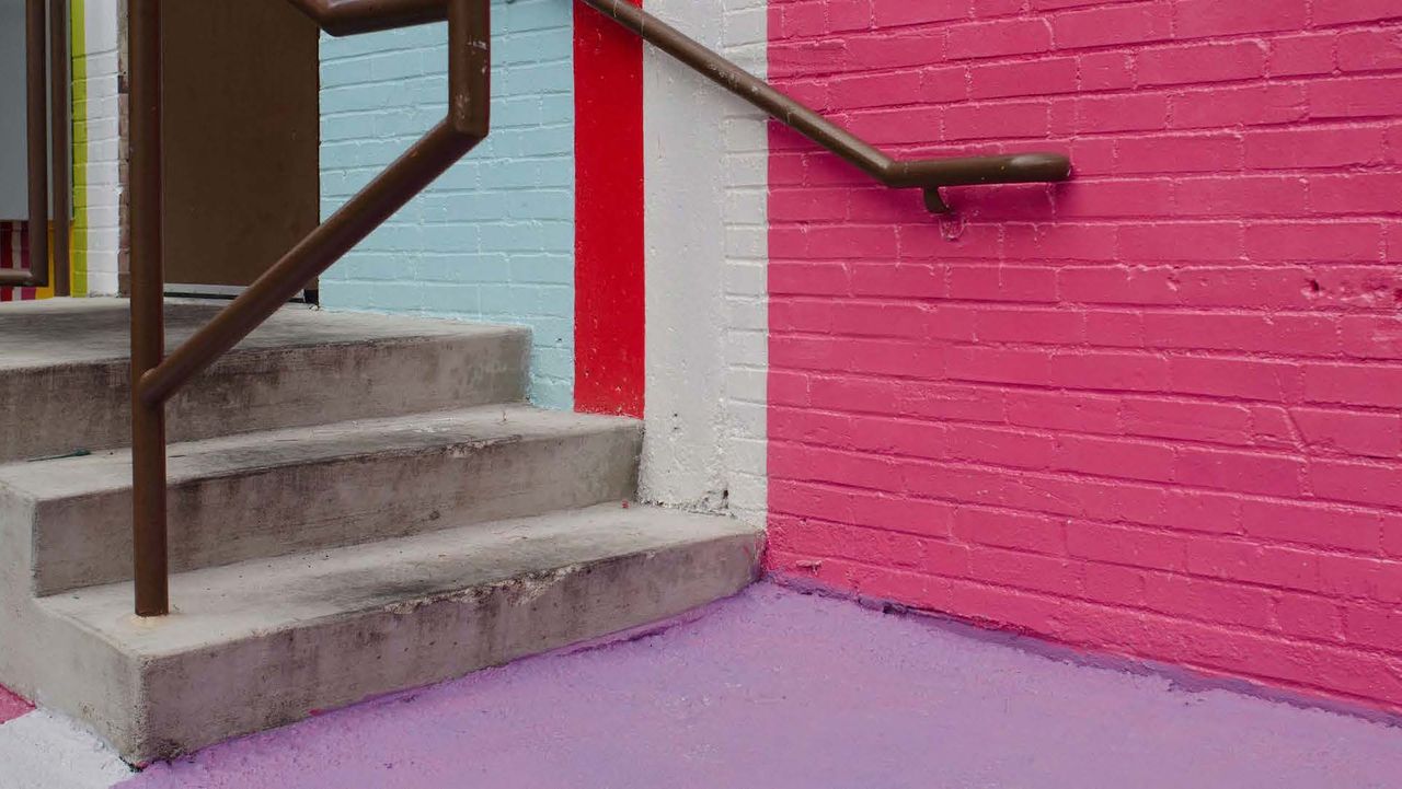 Arbolope studio saint louis missouri stairs mural public art for the score art and music promenade grand center