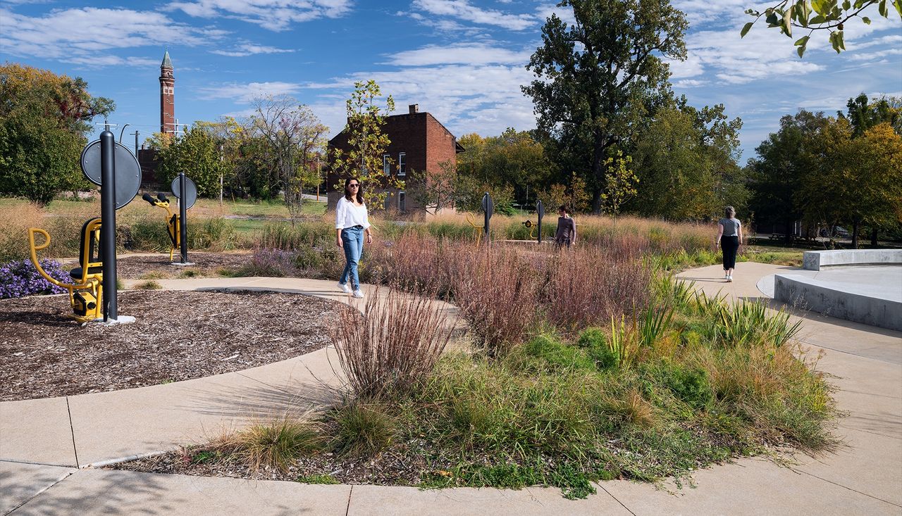 Peace Park in College Hill, St. Louis, MO by Arbolope Studio