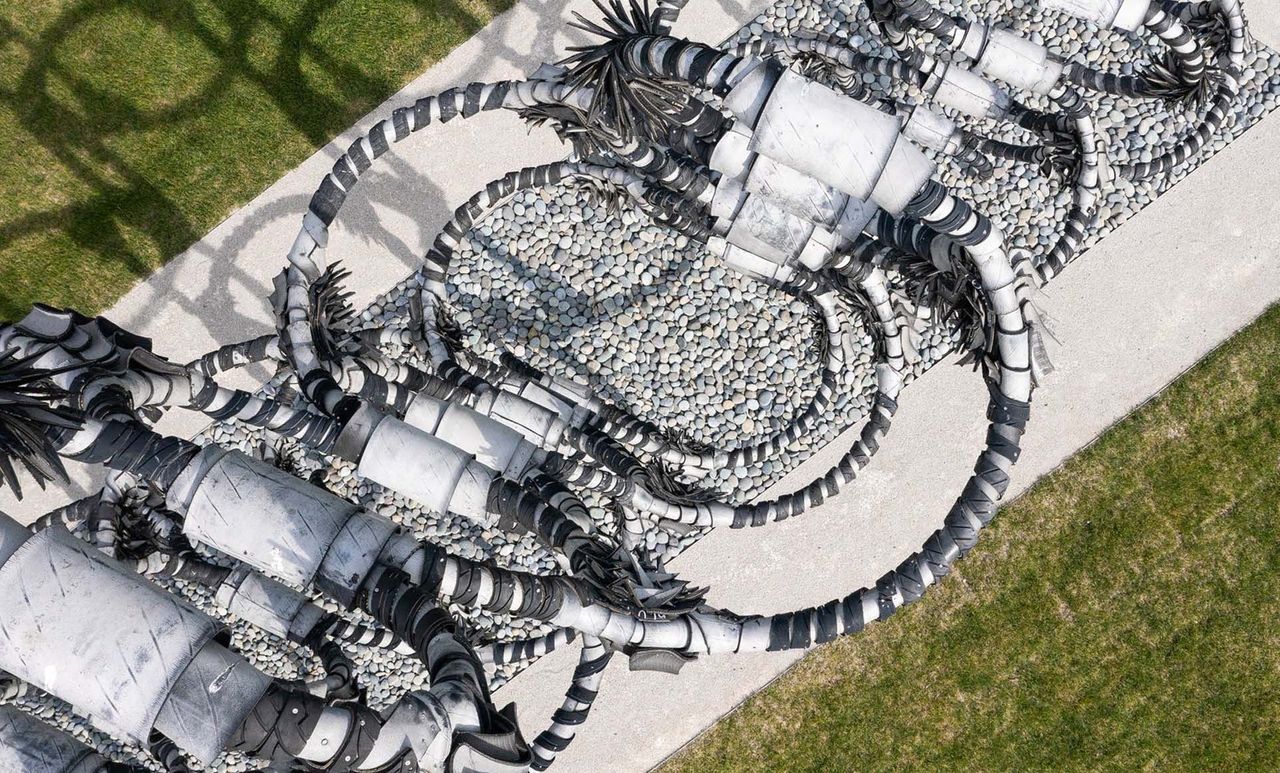 Above photograph of shaved portions art on campus at washington university st louis missouri by arbolope studio