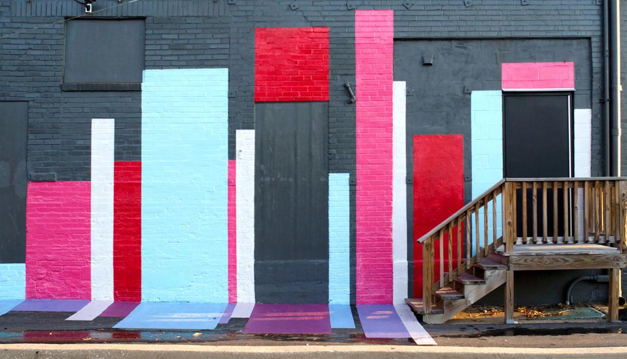 Arbolope studio public art mural for the score art and music promenade at grand center saint louis missouri