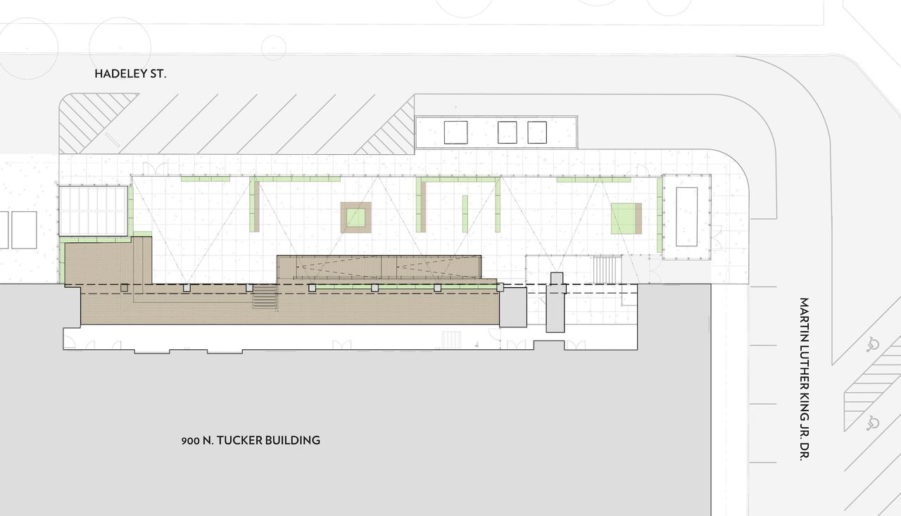 Diagram plan for the stl post dispatch building in st louis missouri designed by arbolope studio