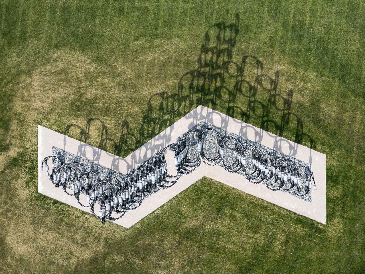 Above photograph of shaved portions art on campus at washington university st louis missouri by arbolope studio