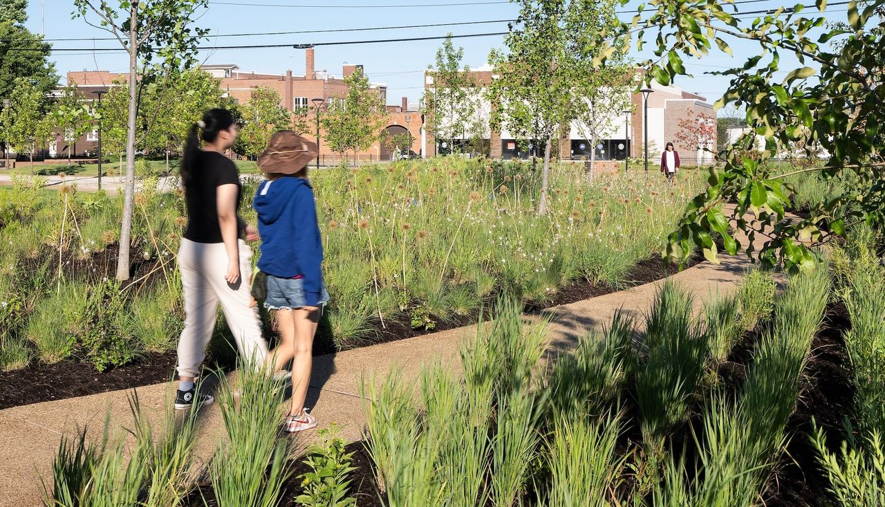 Carillon Park — Centralia illinois walkway and native planting