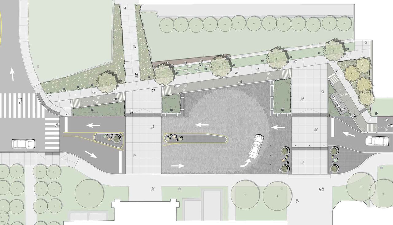 The Knight Hall Welcome Court project site includes a parklet designed by Arbolope Principal L. Irene Compadre while at another firm. Arbolope’s Welcome Court site design preserves key aspects of that original project, photos of which are reproduced here.
