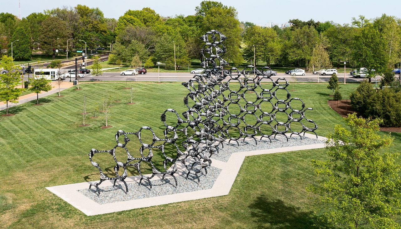 Shaved Portions public artwork by Chakaia Booker and Arbolope Studio
