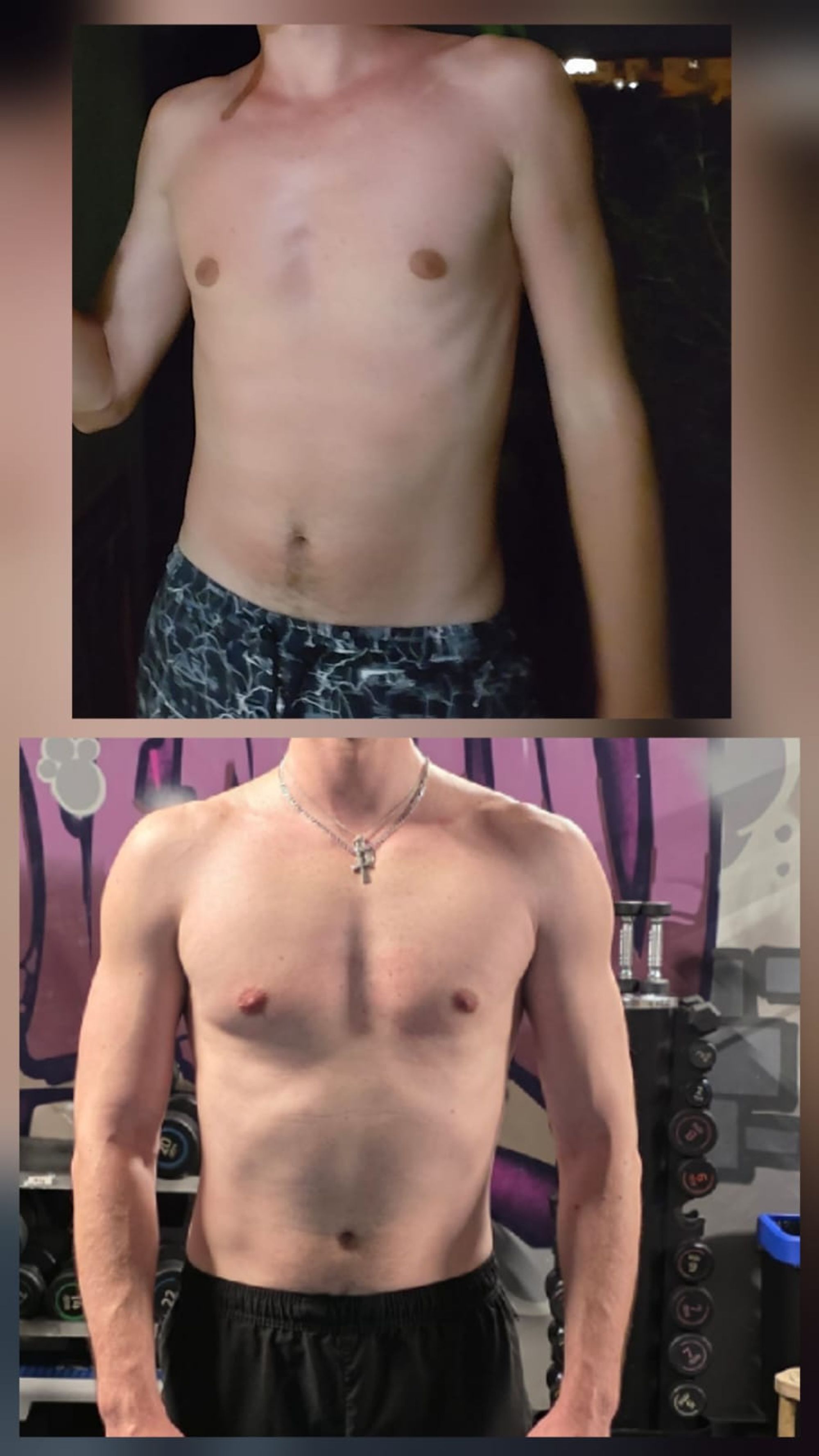 Kamil wzmocnił sylwetkę i zbudował widoczną masę mięśniową dzięki regularnemu treningowi personalnemu w Fitness Platinum Bratysławska 4 w krakowskich Bronowicach, stopniowo poprawiając siłę, postawę i ogólną sprawność