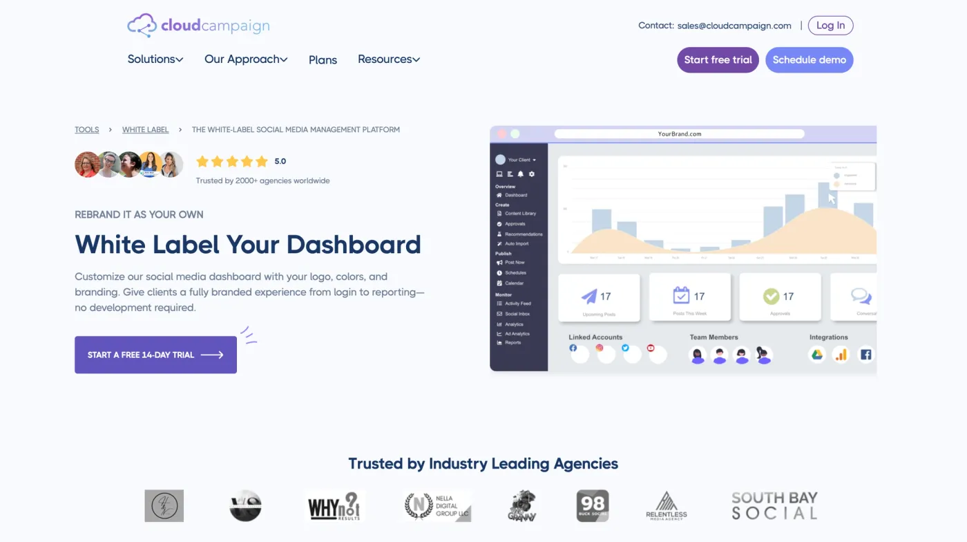 What Cloud Campaign's landing page heros used to look like (yucky).