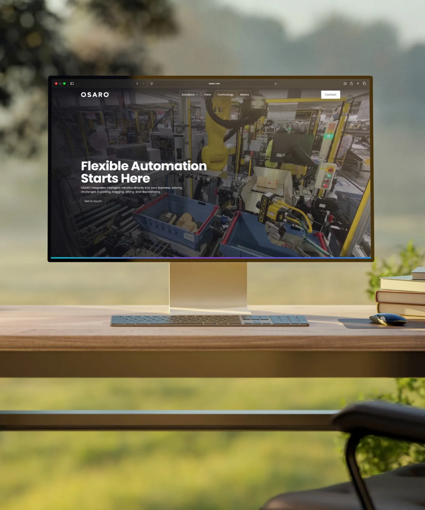 A desktop monitor depicting OSARO's home page.