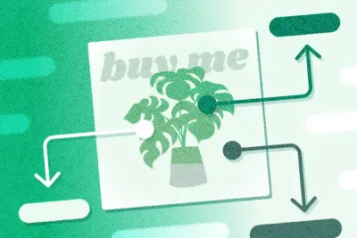 An illustration of an Amazon infographic with arrows coming out of it.