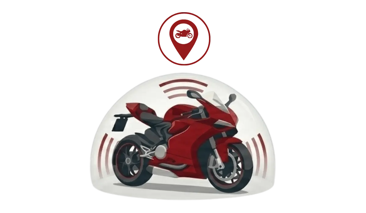 Illustrazione: moto protetta da Trackting