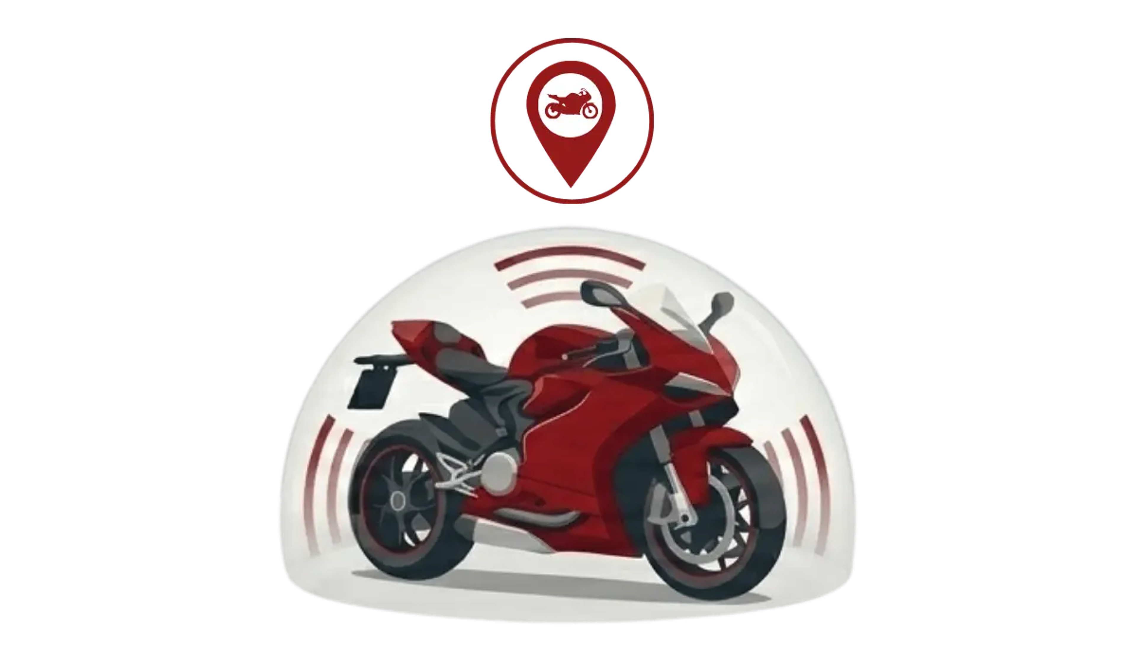 Illustrazione: moto protetta da Trackting