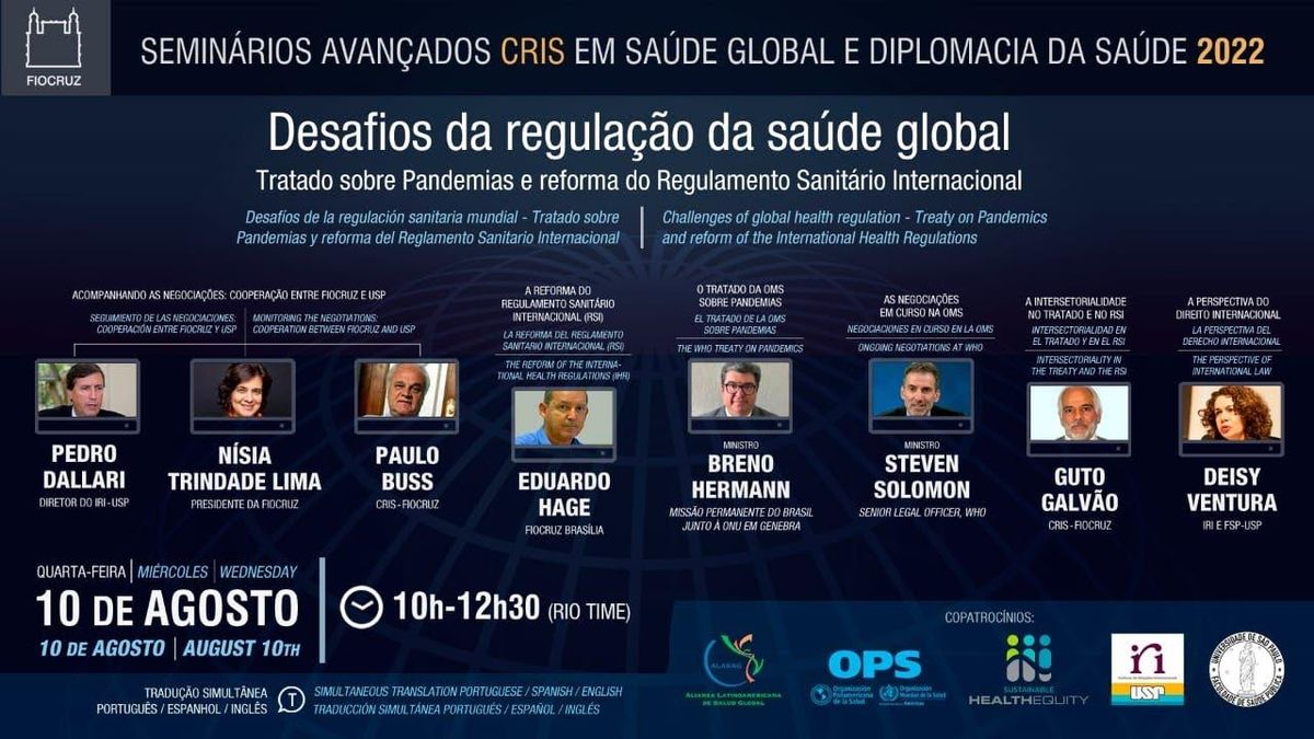 Anunciada a criação do GT que acompanhará negociações da OMS