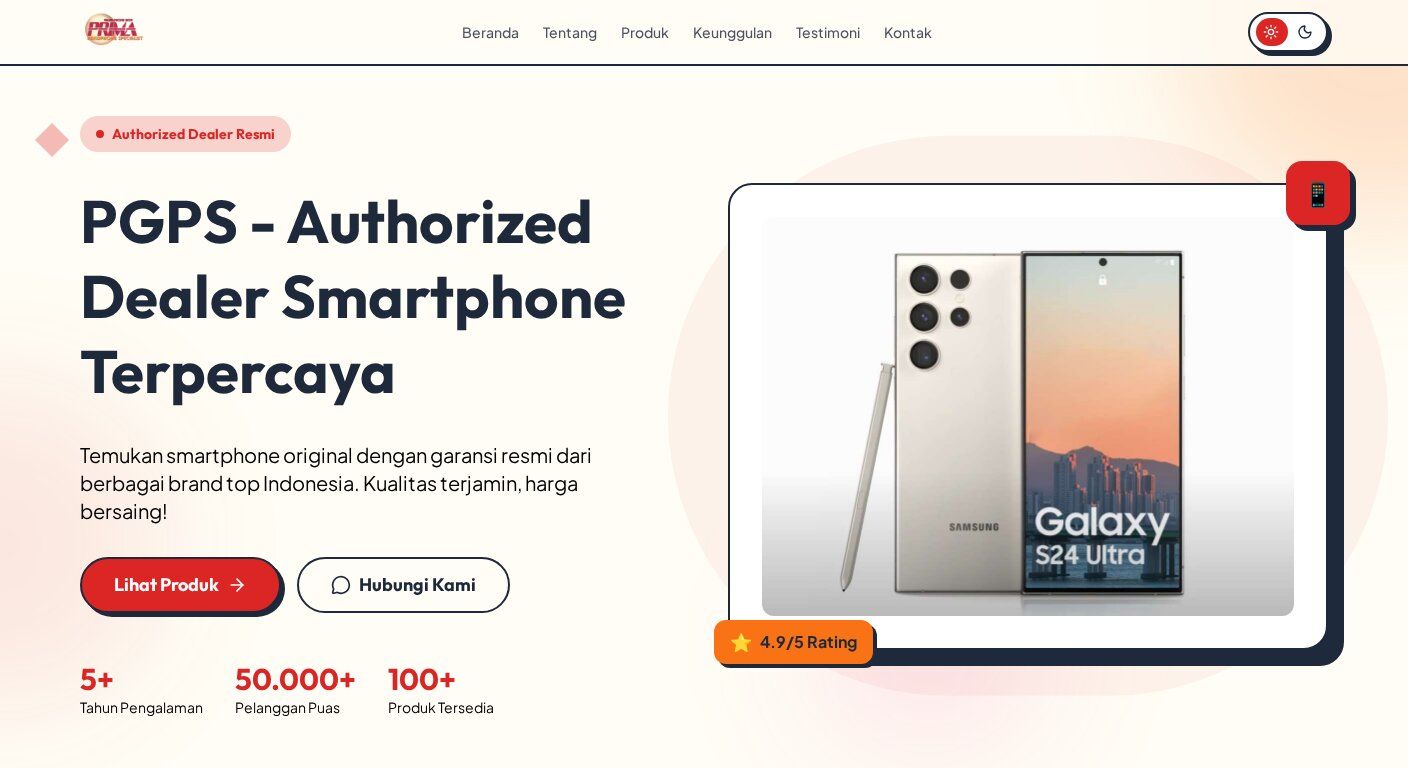 PGPS — Website Company Profile Dealer Smartphone Resmi