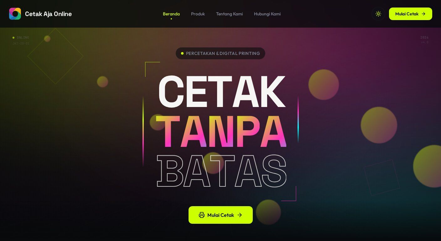 Cetak Aja Online — Platform E-Commerce Percetakan Digital