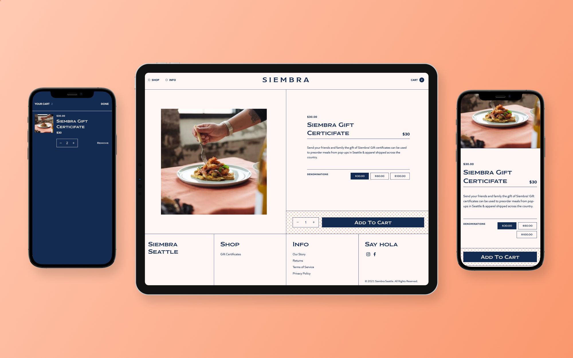 Siembra Peruvian Cuisine Mockups